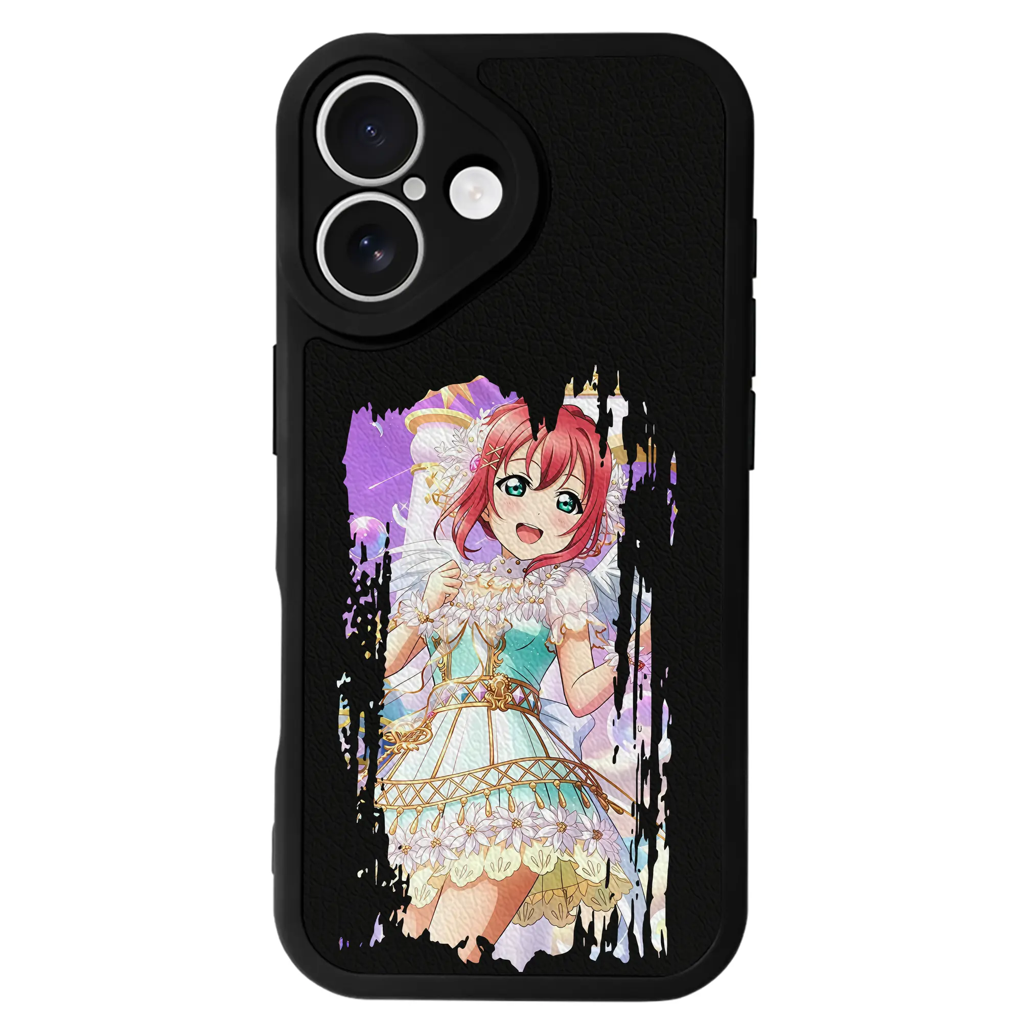 Love Live! グッズ,黒澤ルビィ - IPhone 16シリーズ対応 ・ シリコンスマホケース ・ レザー調 ・ 高精度フィット ・ 耐衝撃 ・ ワイヤレス充電対応 ・ 精密カット